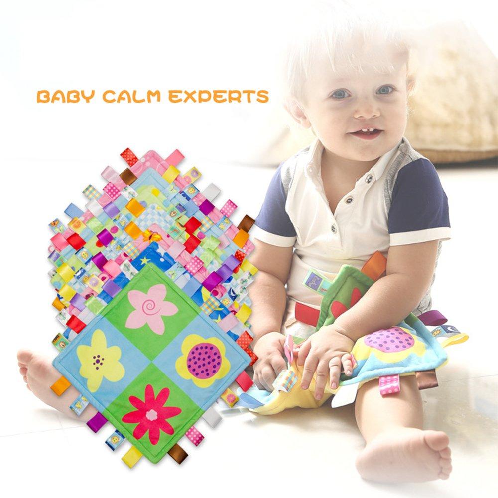 Bunte Baby-Sicherheitsdecke Weicher Plüsch Beschädigung Baby Schlafhilfe Beruhigungstuch für Kinder Kleinkinder (Keine Haut)