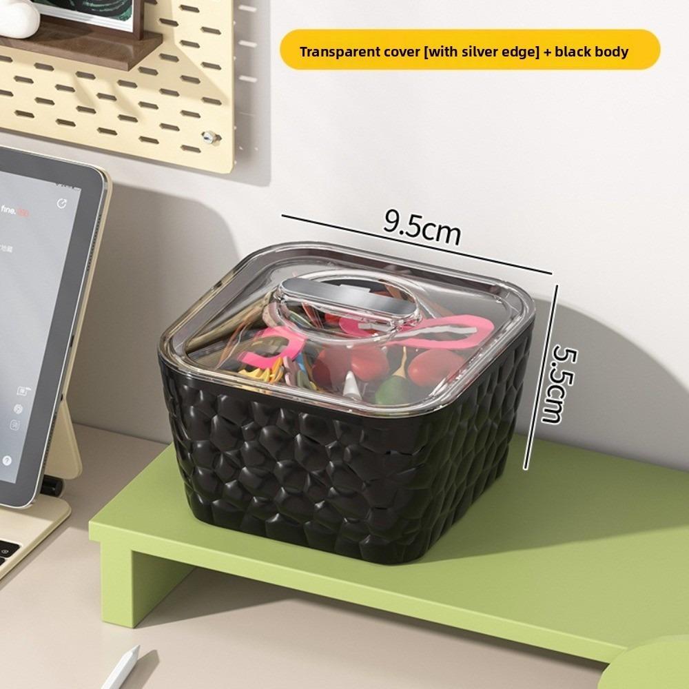 Cream Style Transparent Desktop Storage Box Large Capacity with Lid Hair Jewelry Case Plastic Jewelry Organizer Box Hair Band