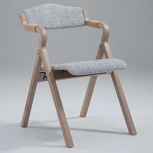 Essstuhl gebogenes Holz modern schlicht retro klappbare Rückenlehne Stoff Café Restaurant Freizeit Arbeitszimmer Wartebereich