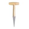 Hand Dibber Stainless Steel Sow Dibbler with Wood Handle Garden Hole Punch Dibbler Tool for Planting Seeds