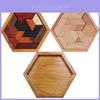 Quebra-cabeça 3D Hexagonal de Madeira Brinquedo de Desenvolvimento Inteligente Para Adultos e Crianças Madeira Jujuba Colorida