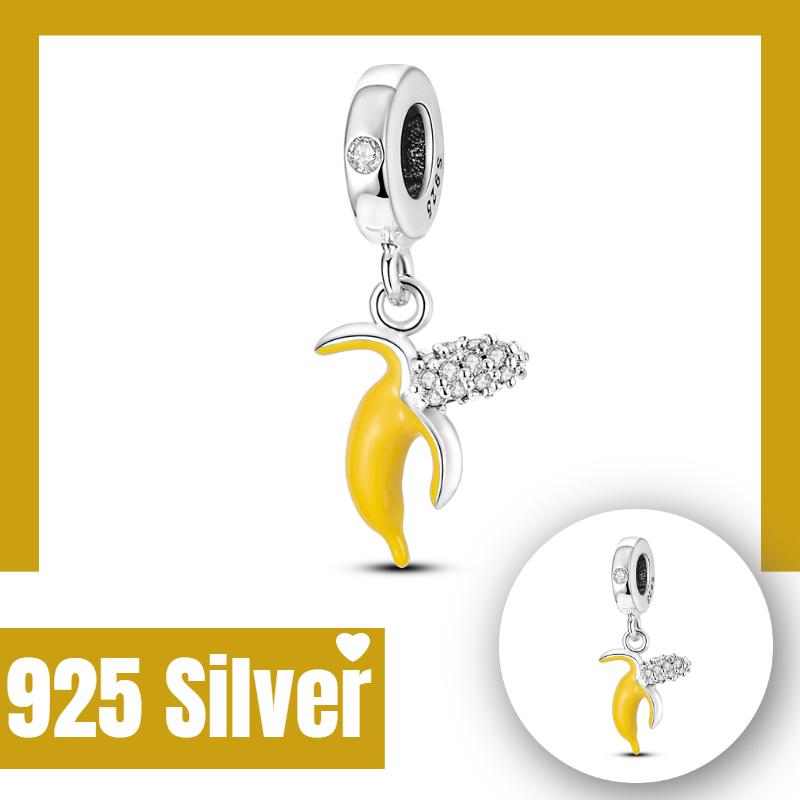 New Summer Fruit Cherry Strawberry Watermelon Charms Fit Bracelets Necklace Beads Diy Copper Women Jewelry Making