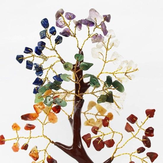 7 Chakra Crystal Bonsai Tree Good Luck, Wealth, Prosperity Reiki Healing, Positive Energy Spiritual Gift 100 Beads