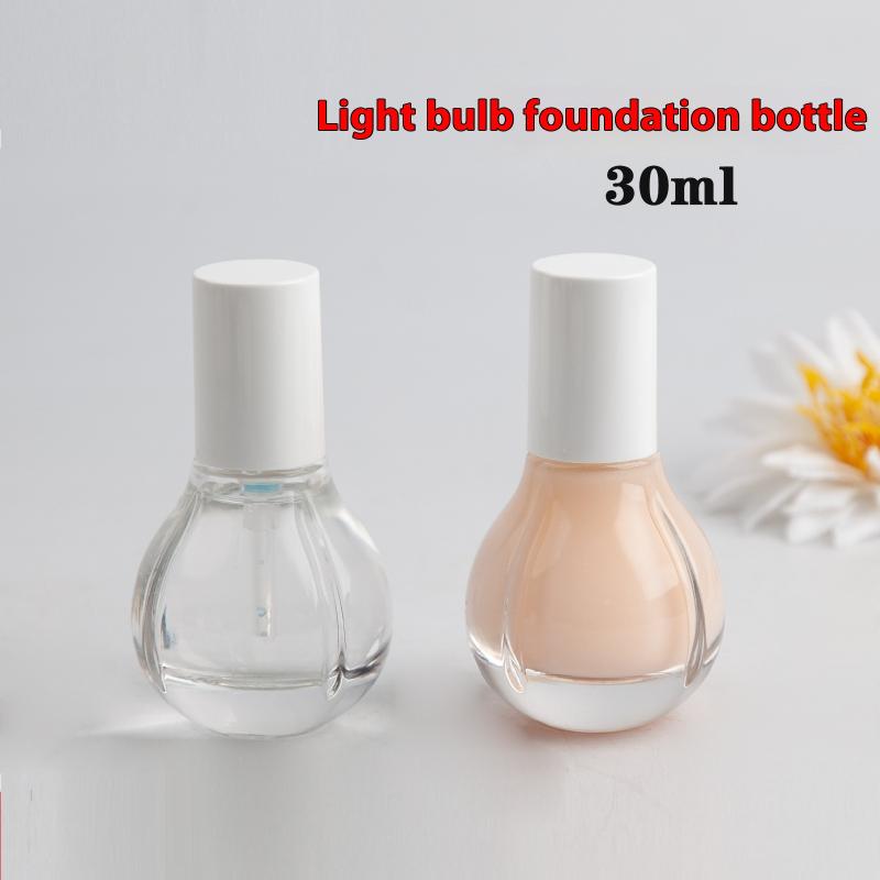 30 ml Glasflaschen für Lotionen für Reisen, Glühbirnenform, Klare leere Pumpflasche für kosmetische Cremes, Make-up, Ätherische Öle