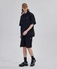 Kallapataleu Nylon Taslan Offset Zip Pocket Half Shirts - Black