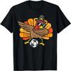Truthahn Dab Fußball Thanksgiving Tanz Jungen Mädchen T-Shirt