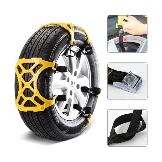 Tire chain, non-metallic, 6 pieces, car tire chain, automobile anti-slip chain, compatible tire width 165~265mm, general type, high performance,