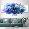 Abstract Blue Color Tiger 5 Piece Wallpapers Art Canvas Print Modern Poster Modular Art Painting for Living Room Home Decor
