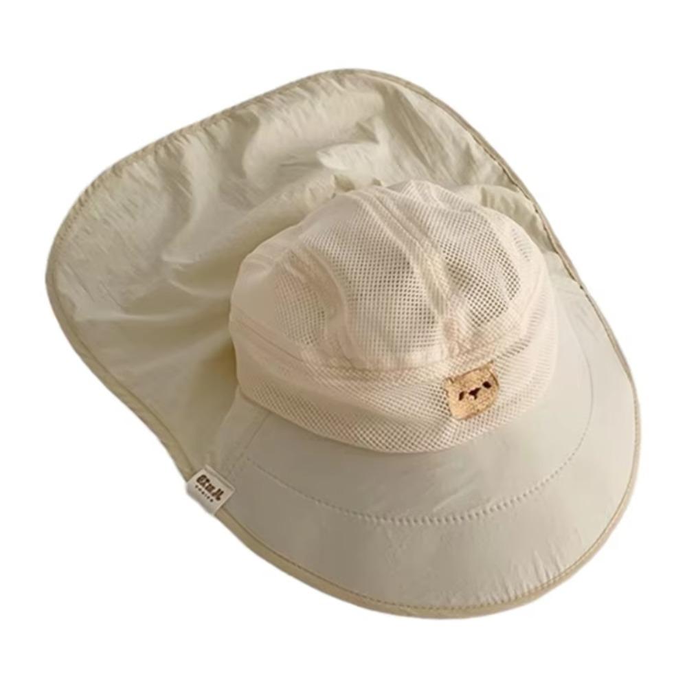 Soft Brim Fisherman Hat Neck Flap Panama Hat Cute Bucket Hat  Kids Unisex