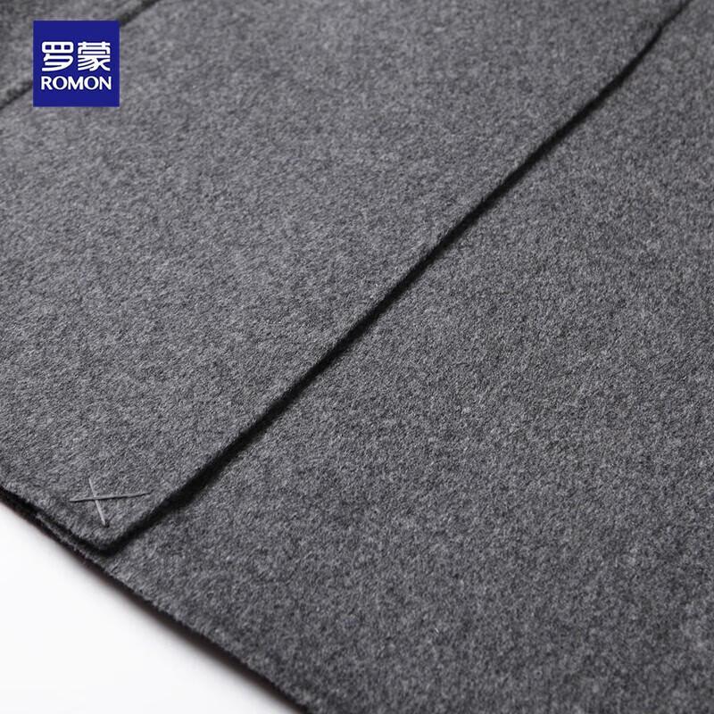 ROMON Men's Over-Knee Double-Faced Wool Blend Long Coat