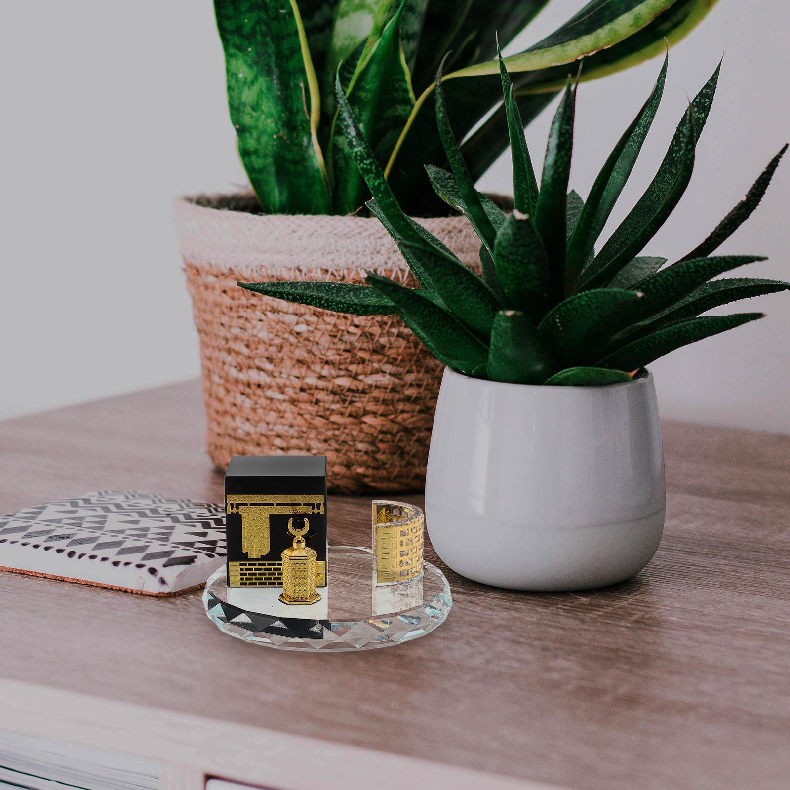 

Elegant Round Crystal Ornament Islamic Home Decor Showpiece for Table Shelf Saudi Arabia Crystal CHINA