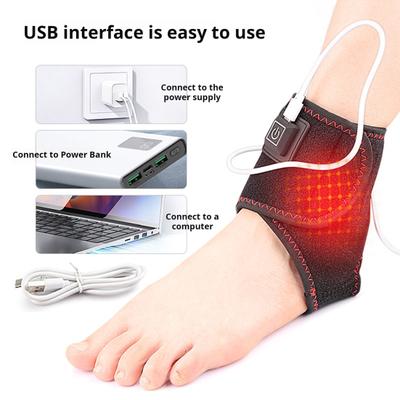 Înveliș încălzit pentru gleznă pentru artrită ameliorarea durerii USB Pad de încălzire pentru gleznă Oprire automată Terapie caldă Înveliș pentru picior pentru entorse Tensiuni Recuperare post-chirurgicală