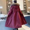 Nuova giacca invernale per mamme, parka in pelliccia sintetica ispessita con fodera staccabile e design lungo al ginocchio