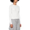Y-3 Women's Solid Color Crew Neck Long Sleeve T-Shirt White IV7754