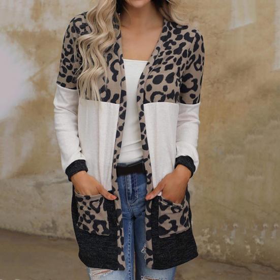 leopard print sweater coat