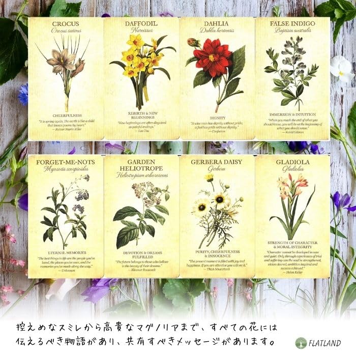 Botanical Inspirations Deck (Authentic Oracle Cards, Flower Fortune Telling, Flower Language) with Japanese Instructions
