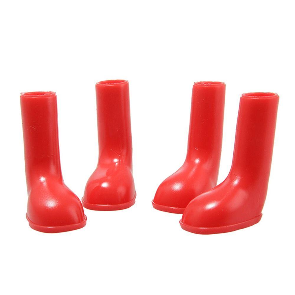 

4 шт. Водонепроницаемая обувь для домашних питомцев, эластичная защита лап, легко надевается, чехол для лап, для бега M красный
