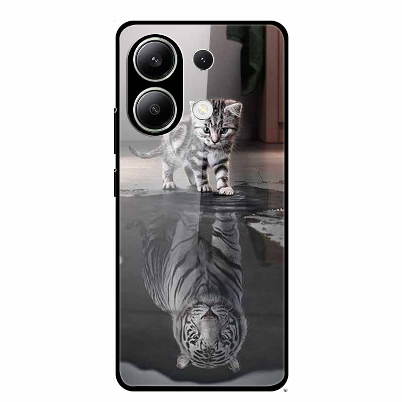 For Xiaomi Redmi Note 13 Pro 4G 6.67"Tempered Glass Cases Silicone Bumper Hard Back Covers for Redmi Note13 4G 6.67" Phone Cases