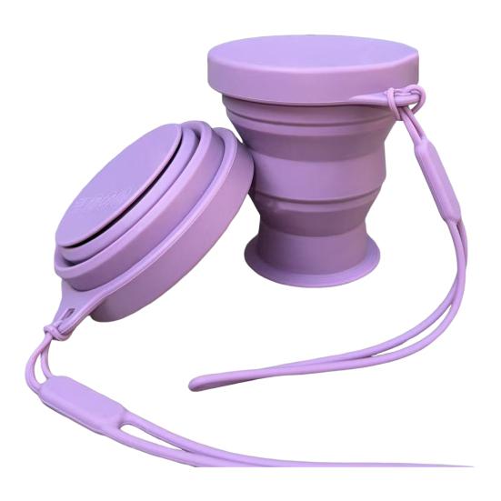 

Yousheng Foldable Silicone Travel Cup with Lid Reusable Water Bottle for Outdoor Camping Gym Heat-Resistant Coffee Cup BPA-Free Portable Mouthwash Cup Haku темно-фиолетового