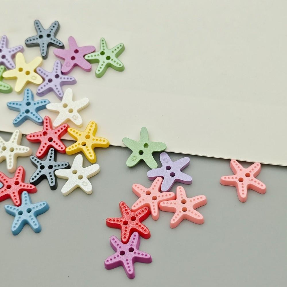 40pcs Creative Imitation Shell Buttons Cute DIY Buttons Starfish Buttons  Cardigan Sweater