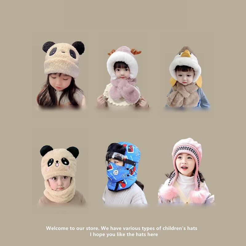 Baby Winter Hat Knitted Beanie with Ear Flaps Warm Windproof Stocking Cap for Newborn Infant Boys & Girls Korean Style Cute Kids Cap