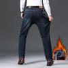 Yiliteng Men's Fleece-Lined Classic Straight-Leg Jeans