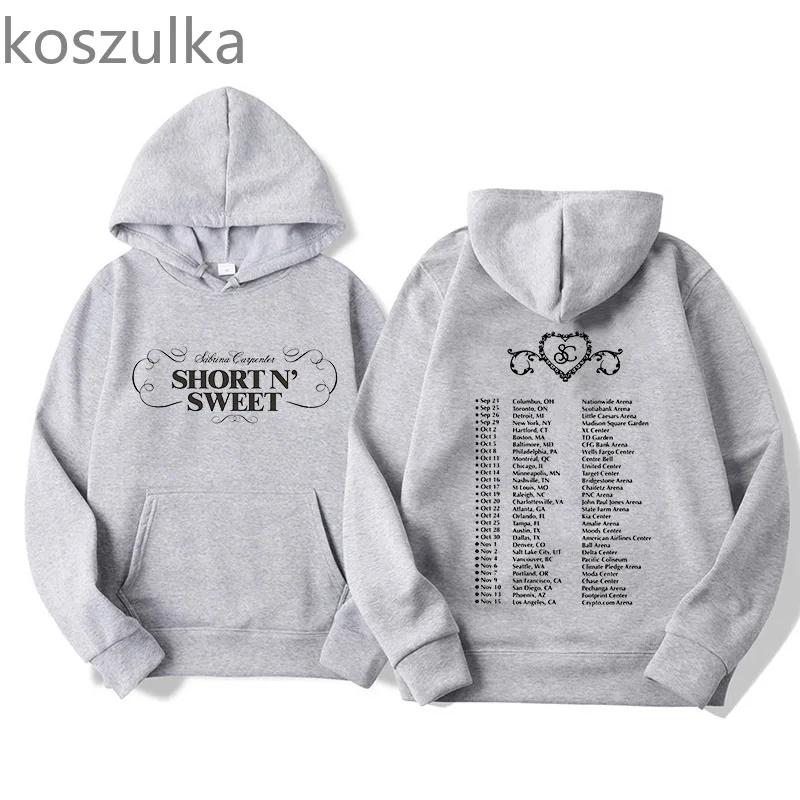 Sabrina Carpenter Print Hettegensere Grafiske klær Kvinner/menn Uformell Langermet Short n' Sweet Sweatshirts