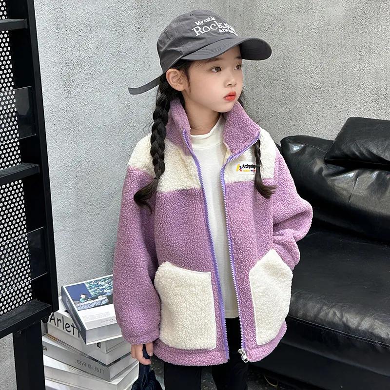 Children Autumn Winter Clothes Plus Velvet Warm Outdoor Teenager Outerwear