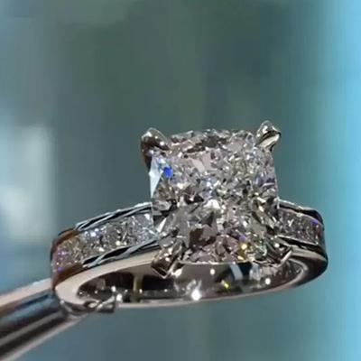 Simple Elegant Women Wedding Rings Full Paved AAA Princess Square CZ Engagement Bands Fashion Jewelry