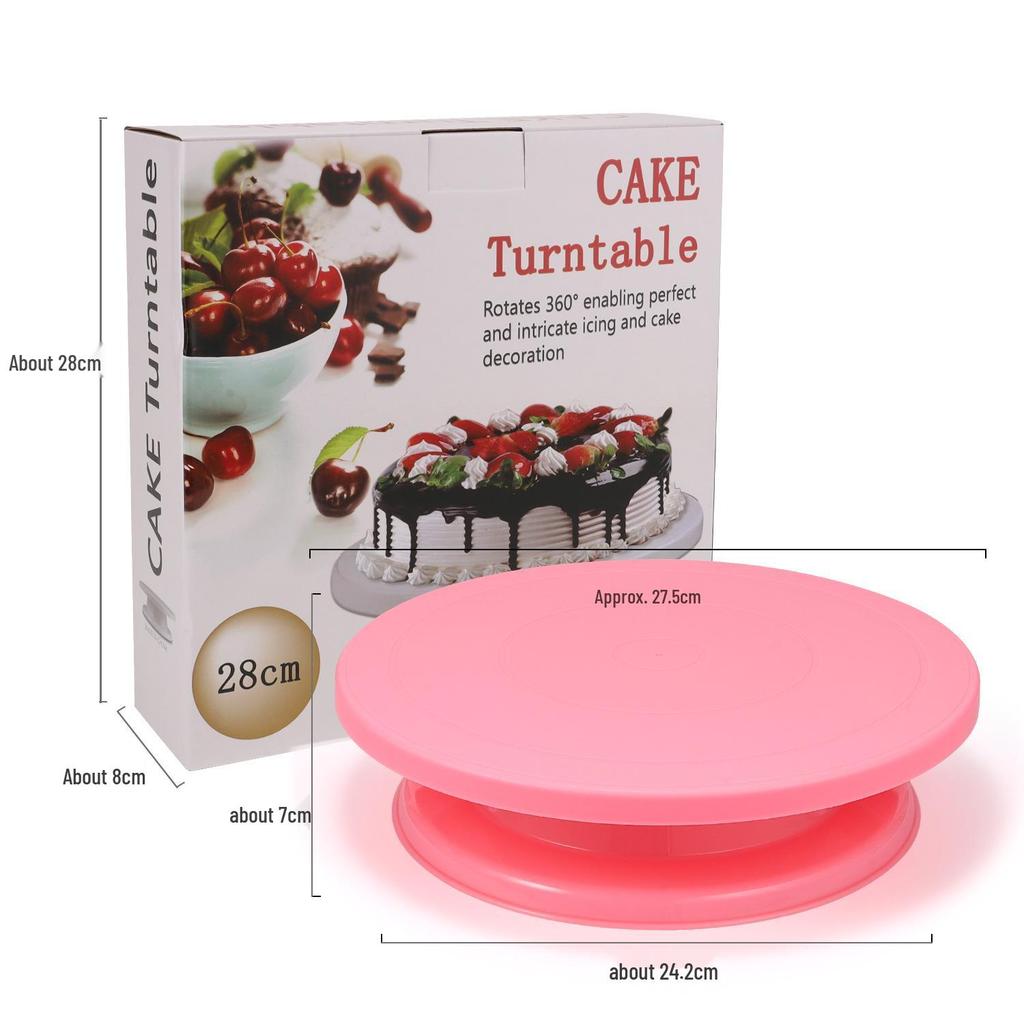 Rotating Cake Decorating Stand - Lightweight & Stable Plastic Turntable