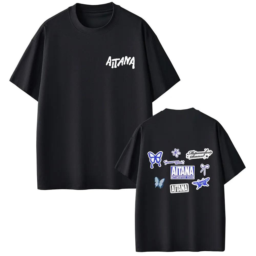 

Singer Aitana Logo Graphic T Shirts CUARTO AZUL Tour Tshirt Unisex Women Clothing Fashion Oversized Streetwear Male Cotton Tees S