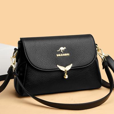 New Shoulder Bag Fashionable Crossbody Bag Women's Soft Leather Bag Middle-aged Mother Bag Versatile Square Bag