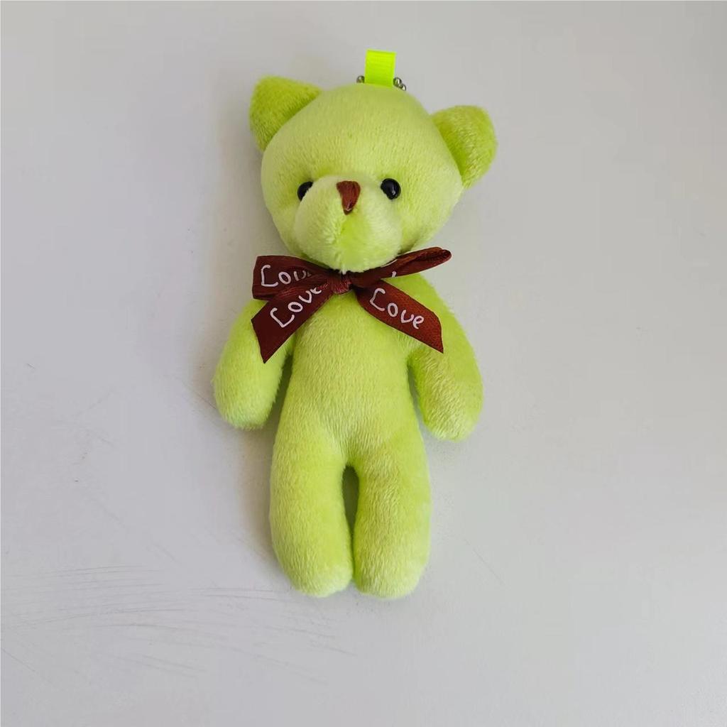 One-piece Teddy Bear Pendant Keychain with Bow Tie - Plush Toy Doll.