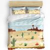 Cartoon Cactus Desert Bedding Set 3pcs Boys Girls Duvet Cover Pillowcase Kids Adult Quilt Cover Double Bed Set Home Textile