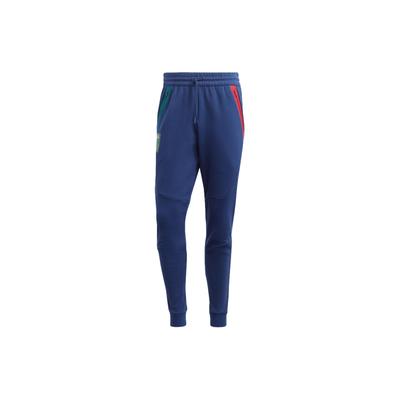 Pantalon de Sport Casual en Maille Taille Mi-haute Cordon de Serrage Poignets Côtelés Homme Bas Bleu HU0068