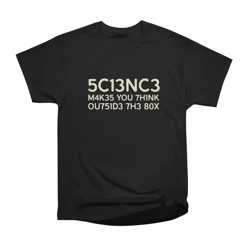 

Men Casual Shirts Short Sleeves SCIENCE MAKES YOU THINK Black Tees Oversized T-shirts S чёрный