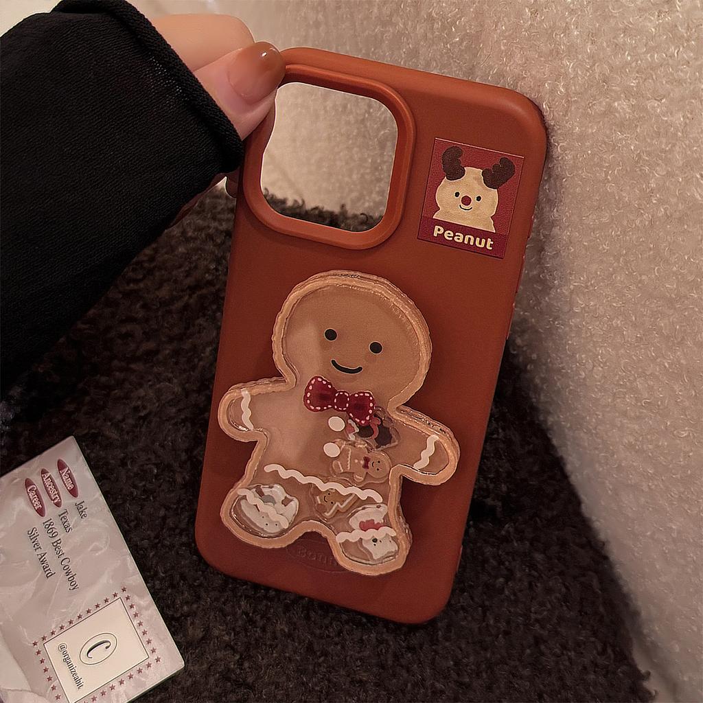 Gingerbread Man Rocking Stand iphone17iPhone Case15promax Christmas Cartoon14Applicable13Soft