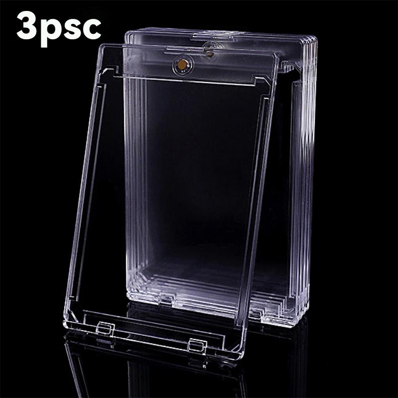 

3-10PCS Magnetic Cards Holder 35PT Hard Plastic Storage Boxes Uv-Resistant Acrylic Card Holders for Collectors Display Box