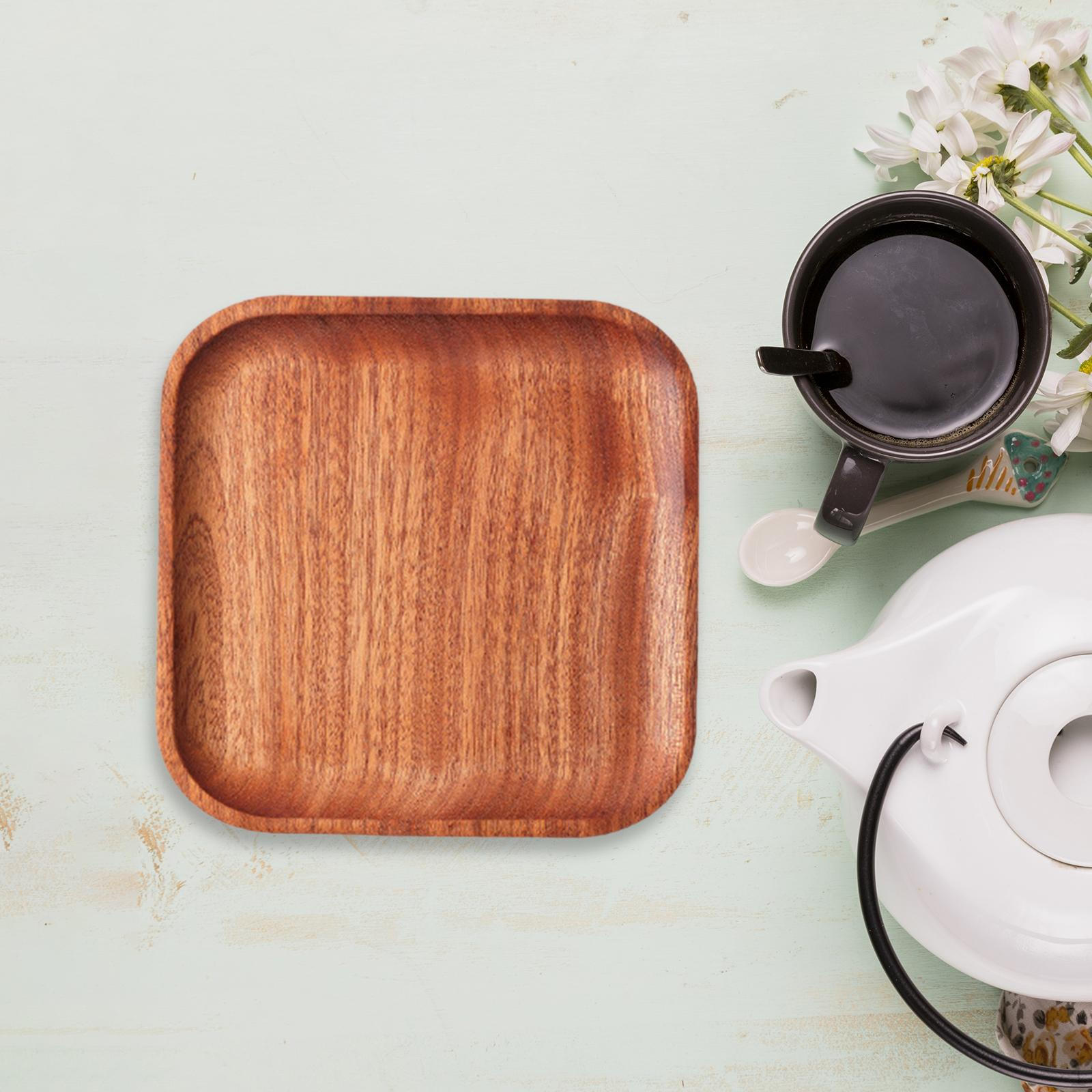 

Деревянный сервировочный поднос, кофейное, чайное блюдо, посуда 13cmx13cmx1.5cm