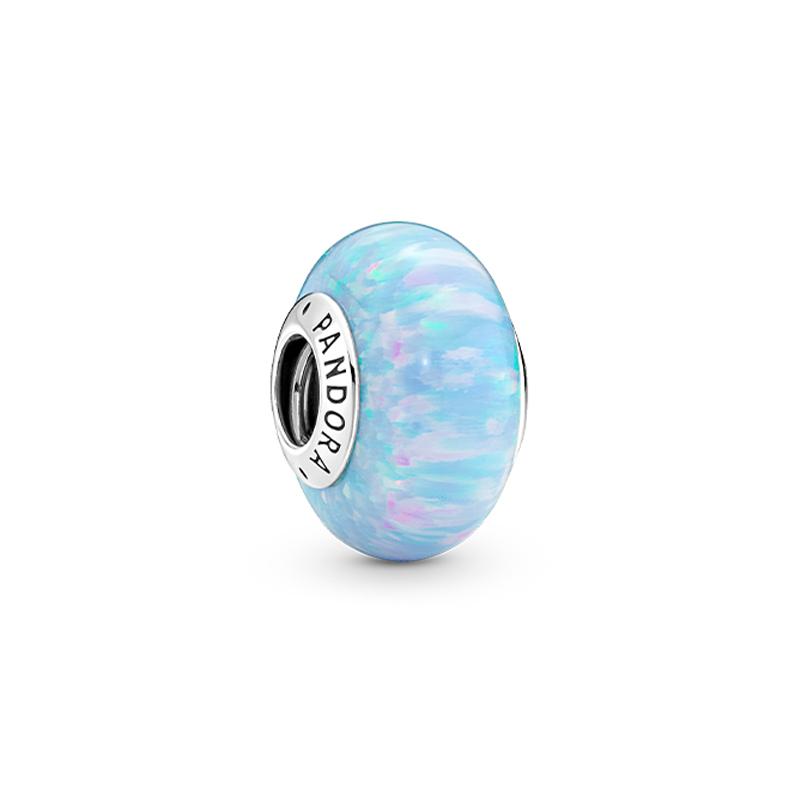 Pandora Sparkling light blue opal charm 925 silver pendant for women 791691C01
