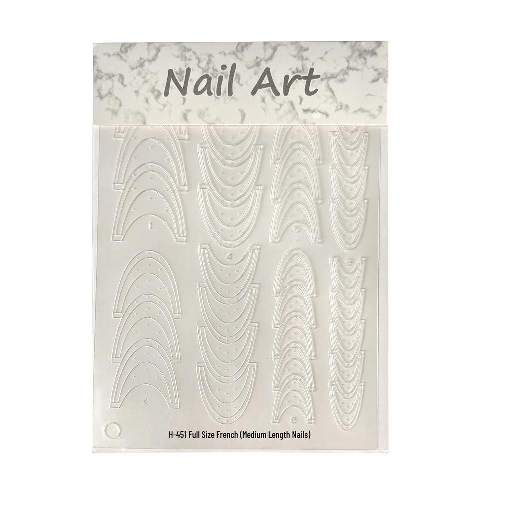 Clear French Nail Art Stickers: Ultra-Thin Stencils for Short & Long Nails, Glue Application Tool