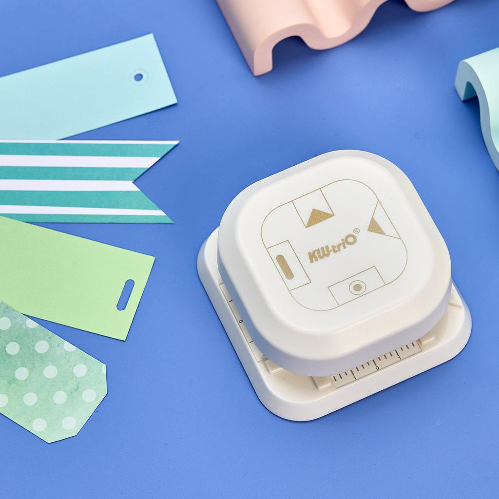 KWtriO 4in1 Corner Trimmer Squarer Puncher Slot Punch Paper Cutter In Oval Fish Eye