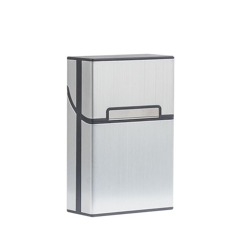 Korean Style Aluminum Alloy Cigarette Case, Holds 20 Regular or Slim Sticks, Magnetic Flip-Top, Unisex Design