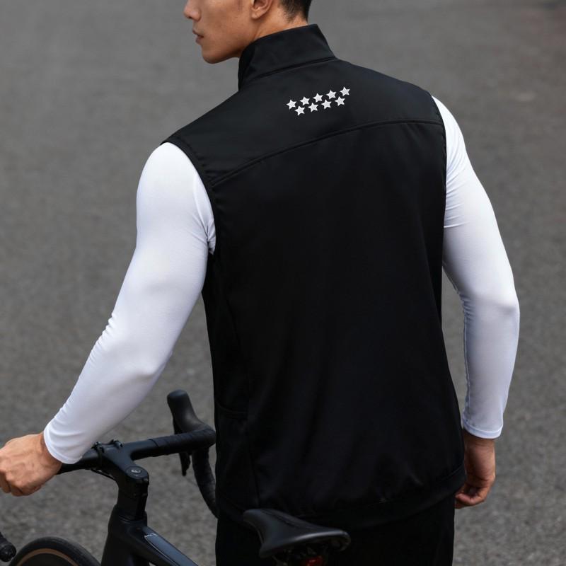 Mens Fleece-Lined Windproof Cycling Vest Road Bike Riding Hiking Trail Running Outdoor Adventures