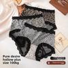 Plus Size Female Summer Leopard Print Sexy Lace Triangle Comfortable Traceless Panties