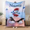 Custom Name Smurfs Theme Printed Blanket Perfect For Couch Bed Travel Outdoor Use Machine Washable Cozy Durable