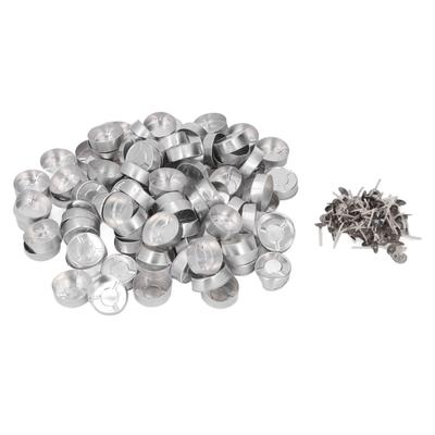 100 Set Kerzenwachsbehälter Aluminium Teelichthalter mit Kerzendocht für Hochzeiten Partys Zuhause