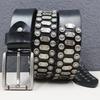 Cintura in Vera Pelle di Mucca Robusta con Borchie Punk - Fascia Vita Stile Streetwear Americano
