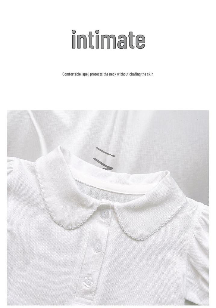 Children's Summer Polo Shirt: Unisex Short-Sleeve T-Shirt with Lapel and Lace for Boys and Girls