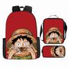 Anime Rucksack Set One Piece Naruto Schultasche für Jungen Schüler Laptop Rucksack Umhängetasche Federmäppchen 3-teilig Große Kapazität Wasserdicht